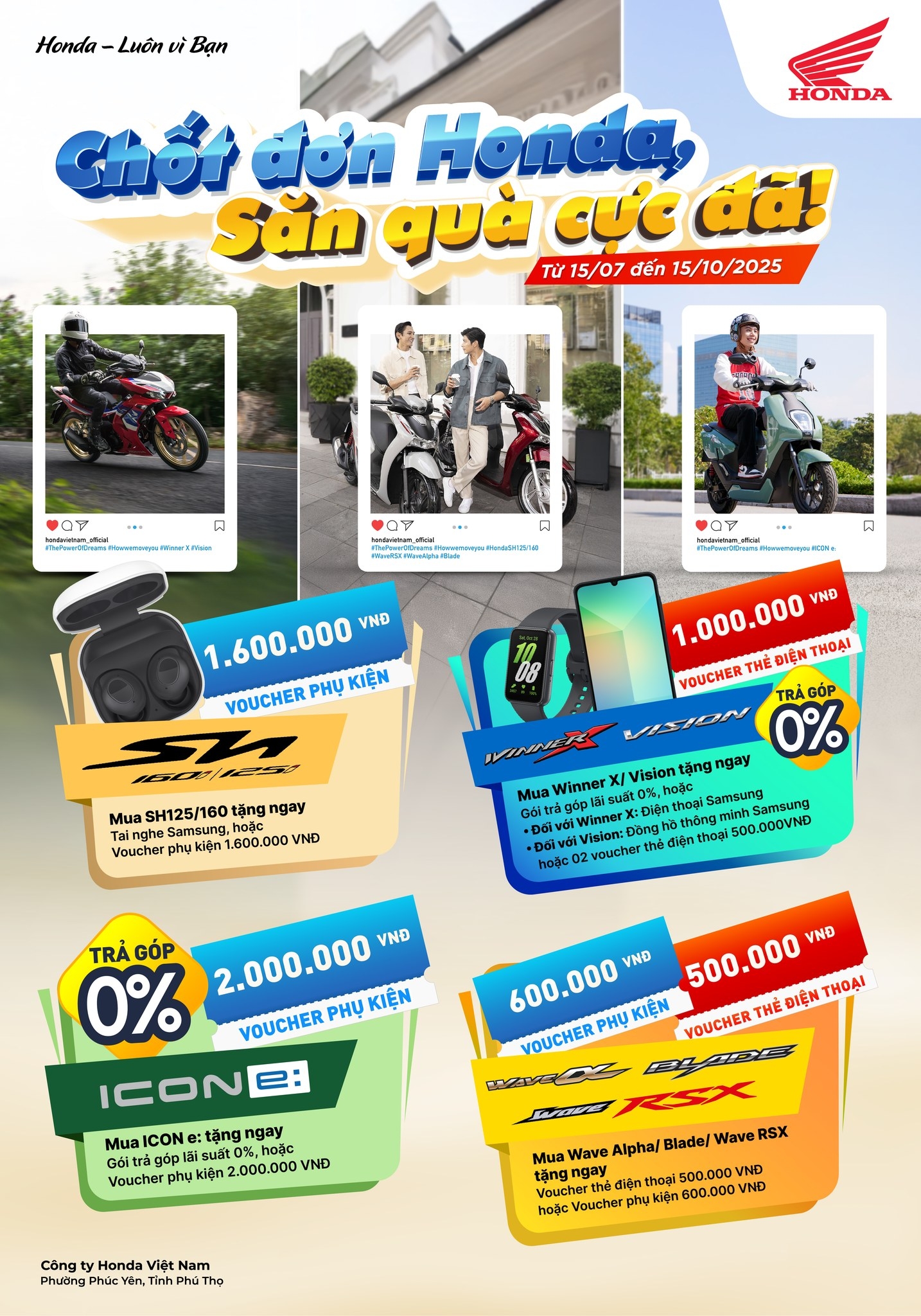 CHỐT ĐƠN HONDA – SĂN QUÀ CỰC ĐÃ!