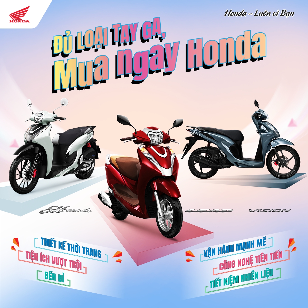 Đủ loại tay ga, mua ngay Honda