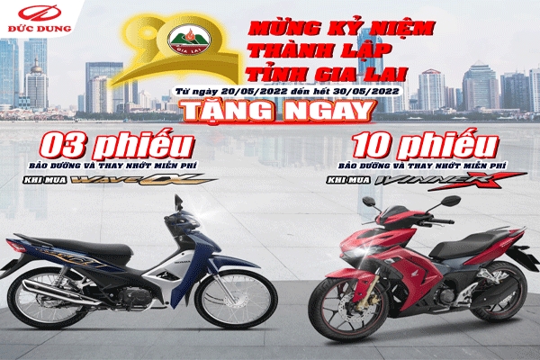 TẶNG VOUCHER THAY NHỚT MIỄN PHÍ KỶ NIỆM 90 NĂM THÀNH LẬP GIA LAI